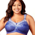 Elila Printed Full Coverage Wire-Free Bra - Blue White