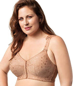 Elila Front Opening Non-Underwired Posture Bra - Mocha Bras 14F Mocha 