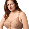 Elila Front Opening Wire-Free Posture Bra - Mocha