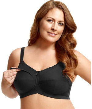 Elila Cotton Cup Wire Free Nursing Bra - Black Bras 