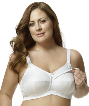 Elila Cotton Cup Wire Free Nursing Bra - White Bras 