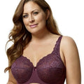 Elila Full Coverage Stretch Lace Underwired Bra - Plum