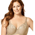 Elila Embroidered Microfiber Underwired Bra - Nude