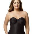 Elila Underwired Satin Strapless Longline - Black