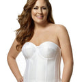 Elila Underwired Satin Strapless Longline - White