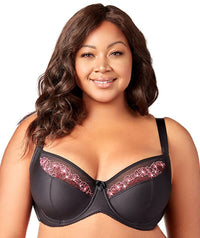 Elila Swiss Embroidered Underwire Balcony Bra - Black Bras 