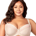 Elila Swiss Embroidered Underwire Balcony Bra - Nude