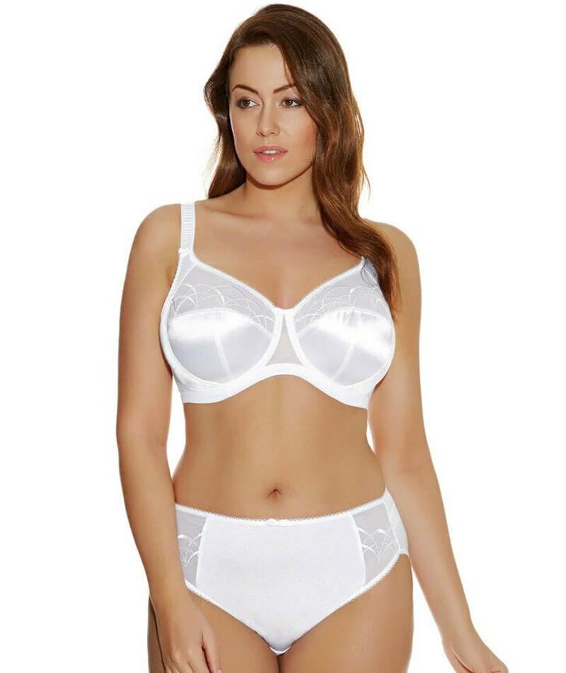 Elomi Cate Underwired Full Cup Banded Bra - White - Curvy