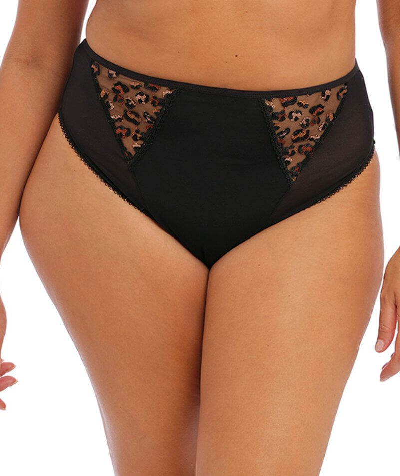 Elomi Namrah High Leg Brief - Black Knickers 