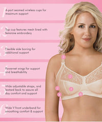 Exquisite Form Fully Soft Cup Bra With Embroidered Mesh Bras 