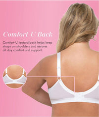 Exquisite Form Fully Soft Cup Bra With Embroidered Mesh - White Bras 