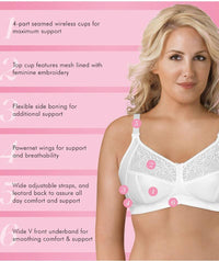 Exquisite Form Fully Soft Cup Bra With Embroidered Mesh - White Bras 