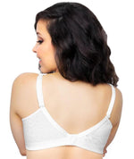 Exquisite Form Fully Comfort Lining Bra With Jacquard Lace - White Bras 