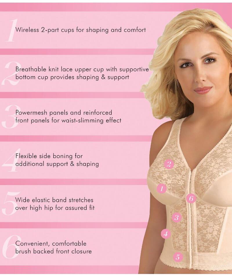 Exquisite Form Fully Bra Soft Cup Front Closure Longline Three Section Cups  Slimming Style 7530
