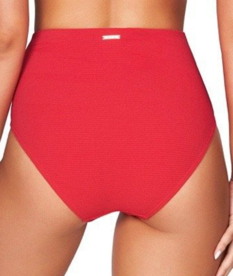 Sea Level Riviera Rib High Waist Brief - Red Swim 