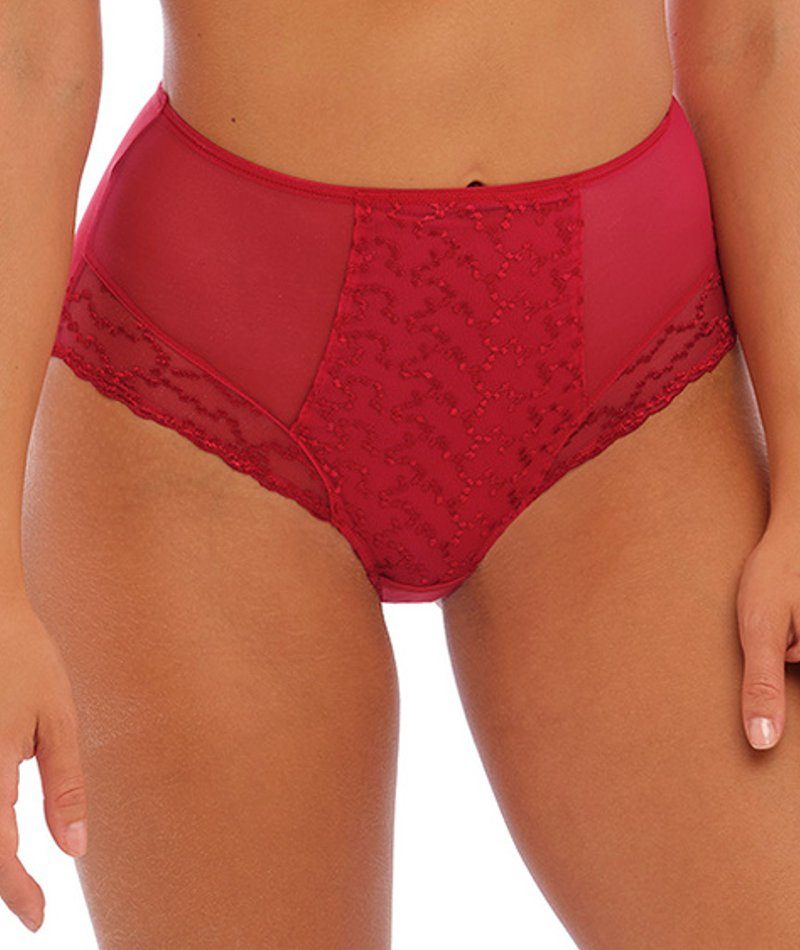 Fantasie Ana High Waist Brief - Red Knickers 