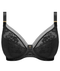 Fantasie Fusion Lace Underwire Padded Plunge Bra - Black Bras 