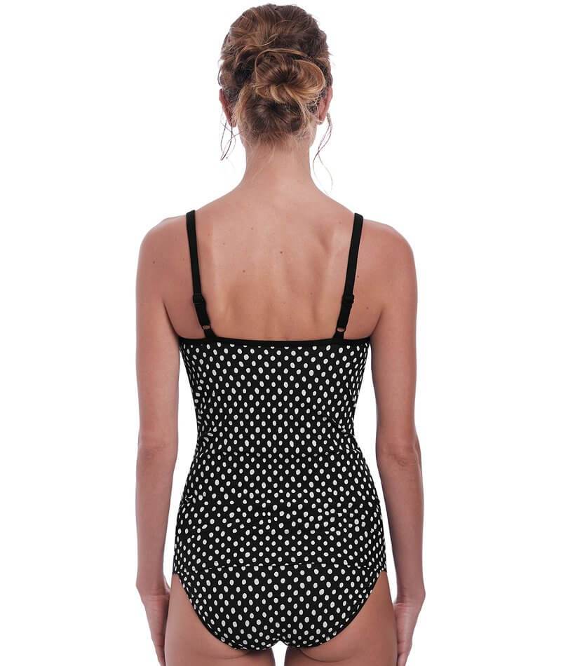 Fantasie Swim Santa Monica Underwired Scoop Neck Tankini Top - Black & White Swim 