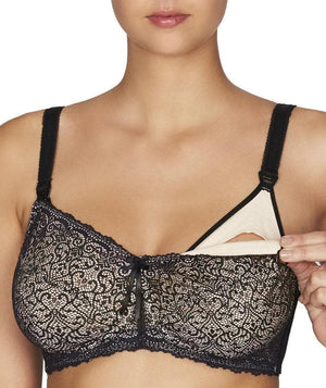 Fayreform Delicate Lace Maternity Bra - Black/Cream Tan Bras 