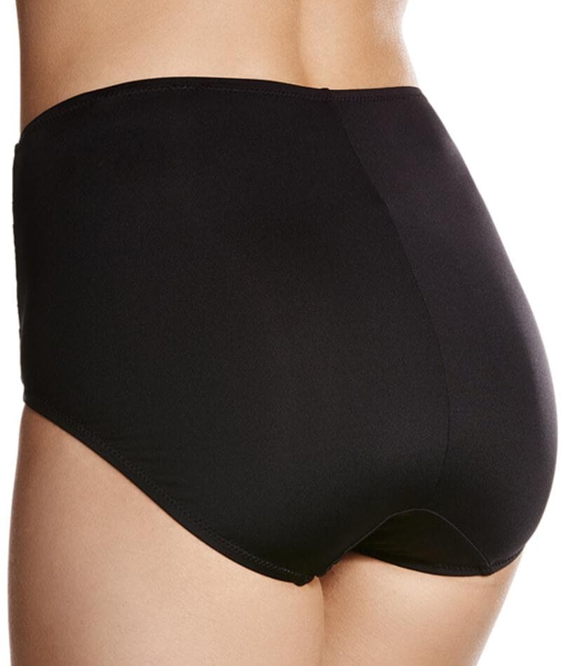 Jockey No Ride Up Microfibre and Lace Full Brief - Black Knickers 