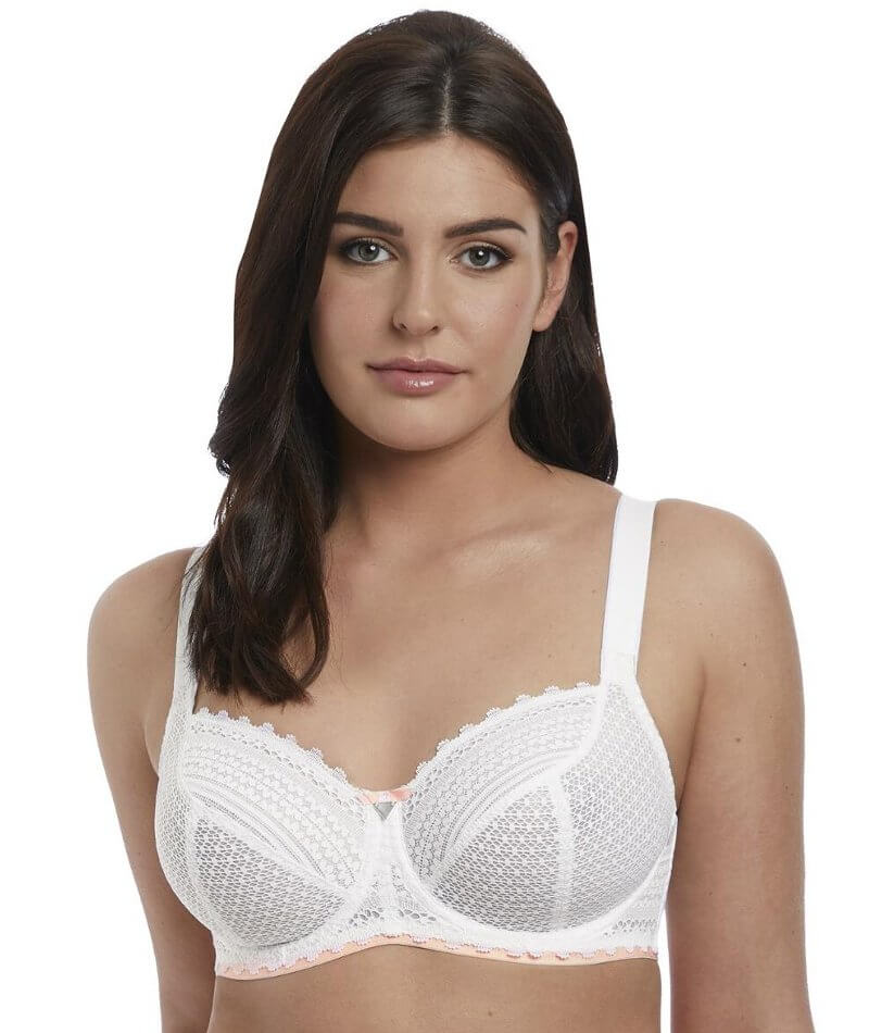 Freya Daisy Lace Underwire Balcony K Cup Bra - White Bras 6GG White 