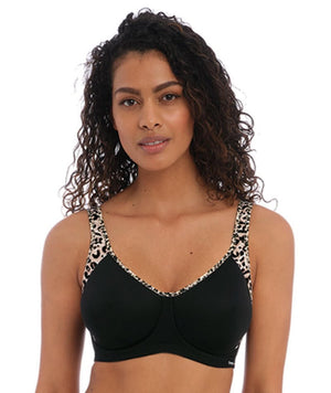 Freya Active Sonic Underwired Moulded Sports Bra - Pure Leopard Black Bras 6D Pure Leopard Black 