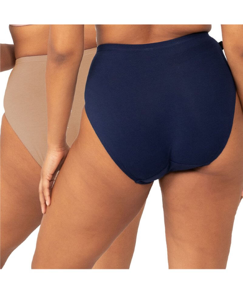 Sloggi Hikini 2 Pack Brief - Blusher Beige/Navy Knickers 