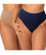 Sloggi Hikini 2 Pack Brief - Blusher Beige/Navy Knickers 