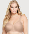 Women's Full Figure Plus Size Magiclift Front Close Posture Back Support  Bra In Cafe