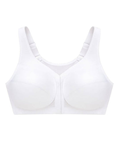 Glamorise Magiclift Front-Closure Posture Back Wire-Free Bra - White ...