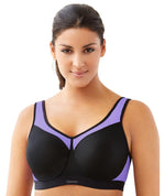 Glamorise Wonderwire Underwired Sport Bra - Black Purple Bras 