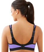 Glamorise Wonderwire Underwired Sport Bra - Black Purple Bras 