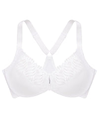 Glamorise Front-Closure T-Back WonderWire Bra - White Bras 