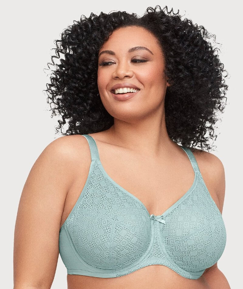 Leading Lady Scalloped Lace Underwired Bra - Nude - Curvy
