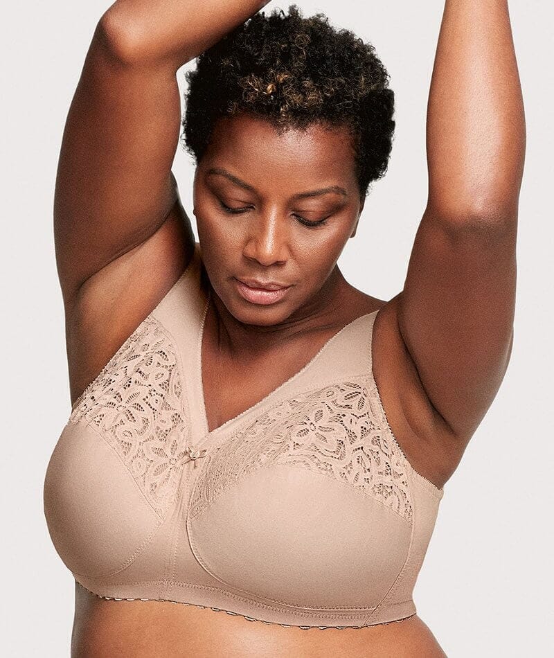 Glamorise Full Figure Plus Size MagicLift Front-Closure Support Bra Wirefree  #1200 Blush at  Women's Clothing store: Bras