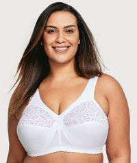 Glamorise MagicLift Cotton Support Wire-free Bra - White Bras 