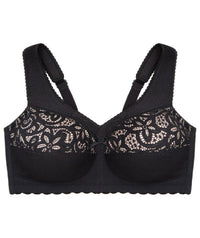 Glamorise MagicLift Cotton Support Wire-free Bra - Black Bras 