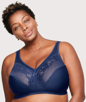 Glamorise MagicLift Minimizer Wire-free Bra - Blue Bras 