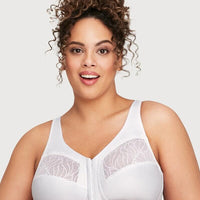 Glamorise Magiclift Natural Shape Wire-Free Front-Closure Bra - White