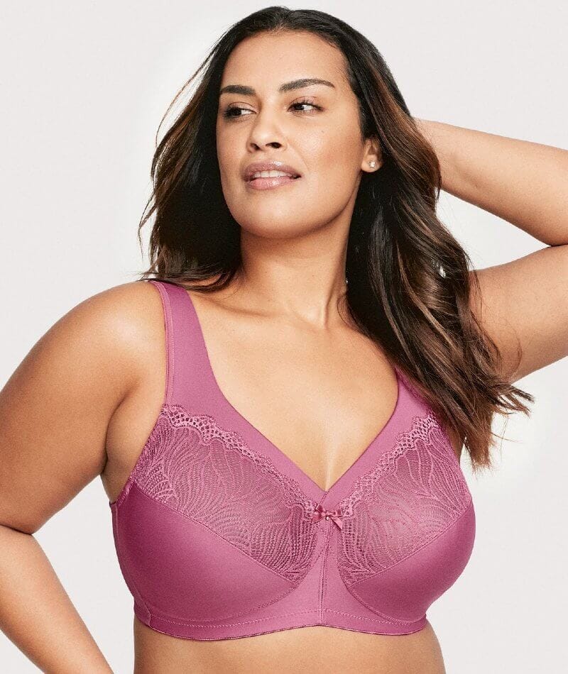Glamorise Magiclift Natural Shape Support Wire-Free Bra - Red Violet - Curvy