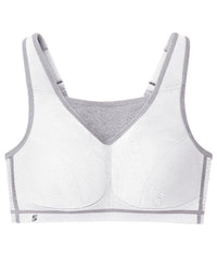 Glamorise No-Bounce Camisole Elite Wire-free Sports Bra - White/Gray Bras 