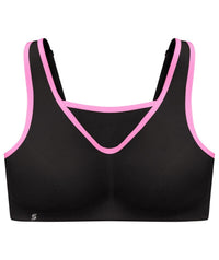 Glamorise No-Bounce Camisole Wire-free Sports Bra - Black/Pink Bras 