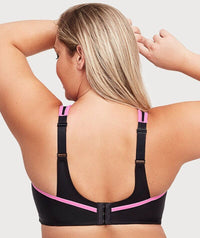 Glamorise No-Bounce Camisole Sports Bra - Black/Pink Bras 