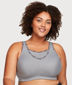 Glamorise No-Bounce Camisole Wire-free Sports Bra - Soft Gray Bras 