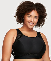 Glamorise No-Sweat Mesh Sports Bra - Black Bras 