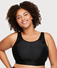 Glamorise No-Sweat Mesh Sports Bra - Black Bras 