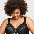 Glamorise WonderWire Front-Closure Bra - Black