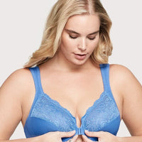 Glamorise WonderWire Front-Closure Bra - Blue