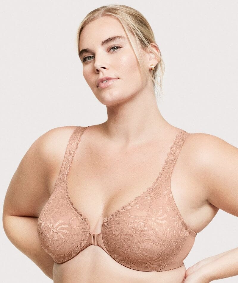 102X04 Glamorise 9835 Lace Detailed Soft Cup Full Coverage Bra 40I