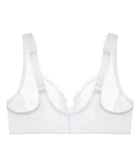 Glamorise WonderWire Front-Closure Stretch Lace Bra - White Bras 